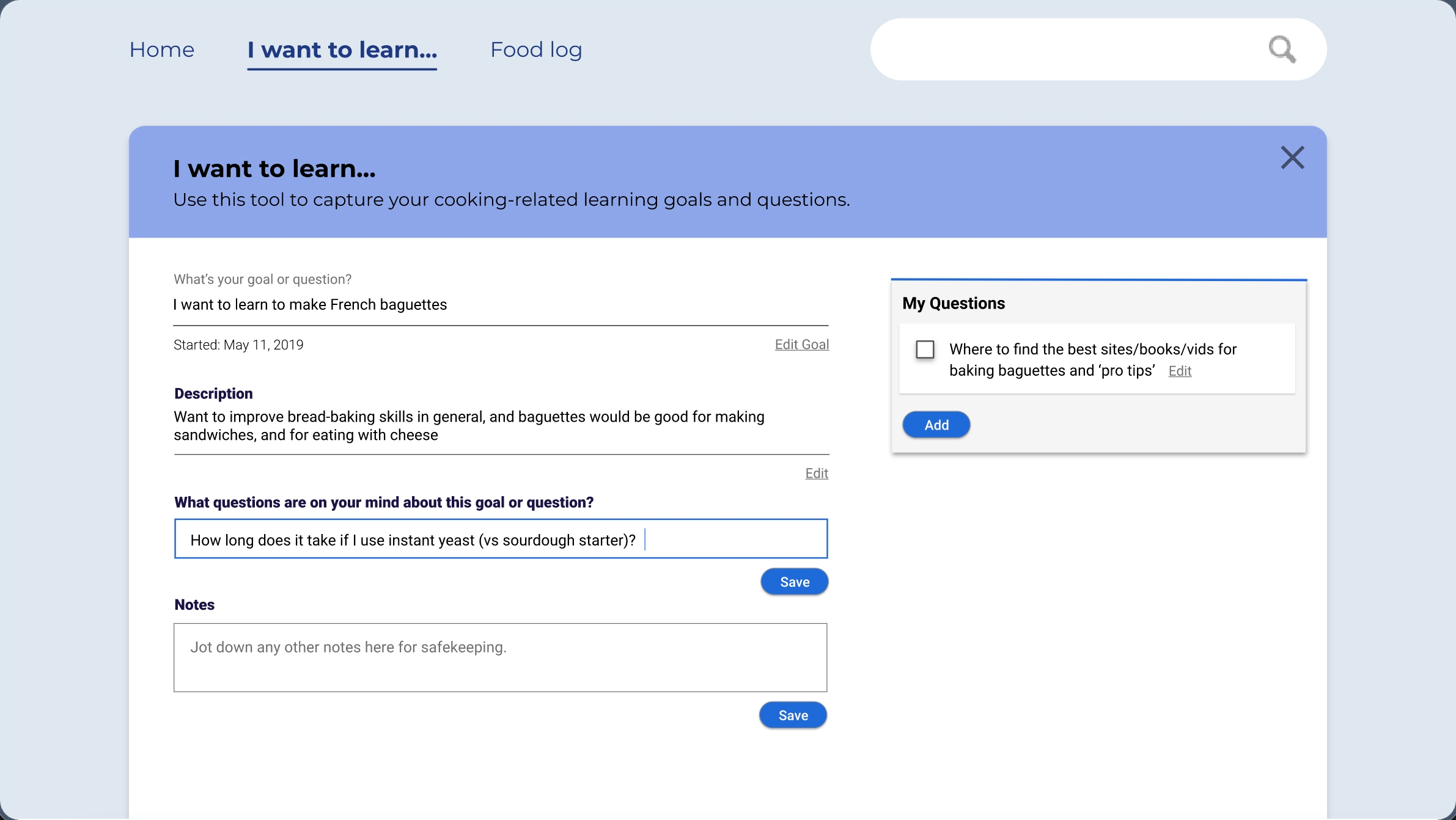 Frame 6: My Questions checklist appears