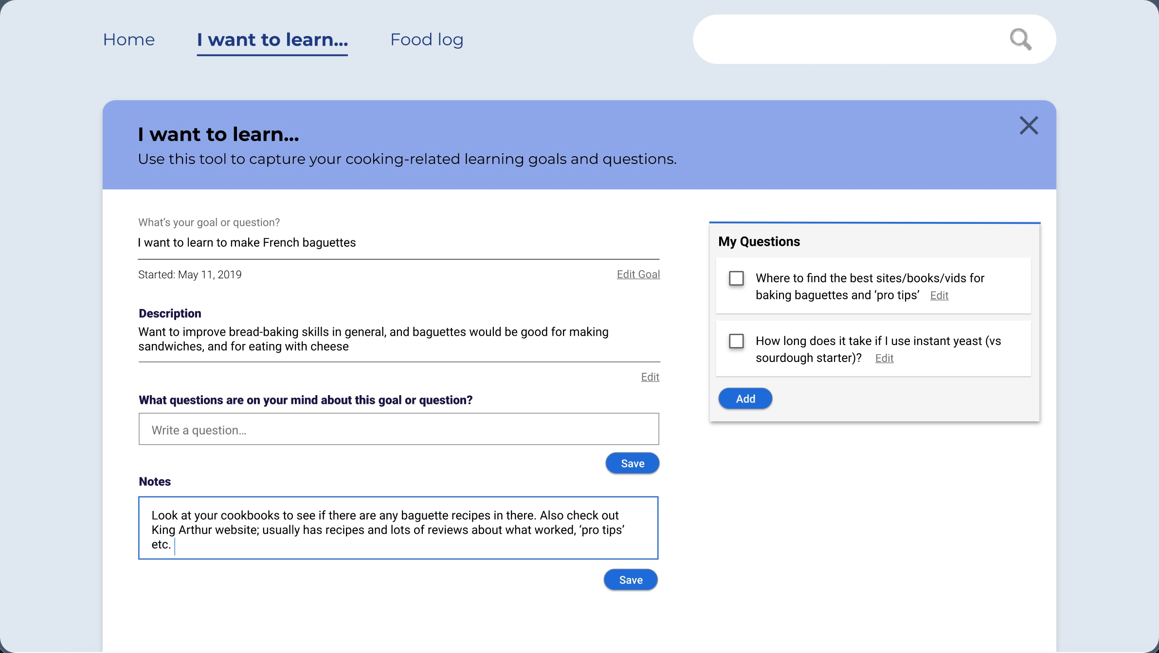 Frame 7: user typing a note