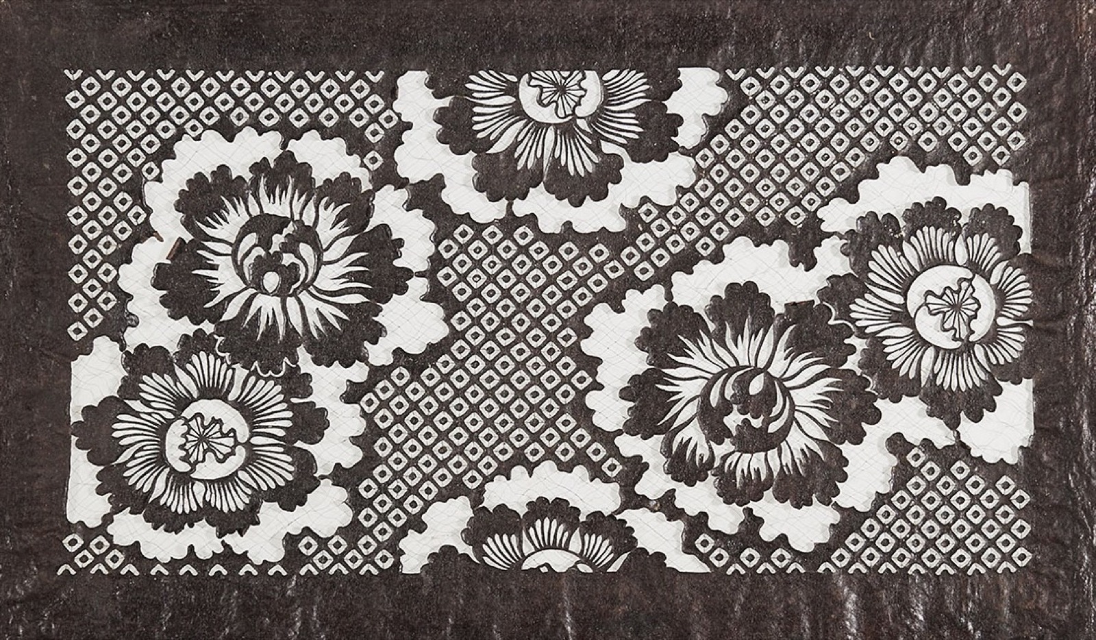 Original 19th-century Japanese katagami stencil — the On the Dot pattern