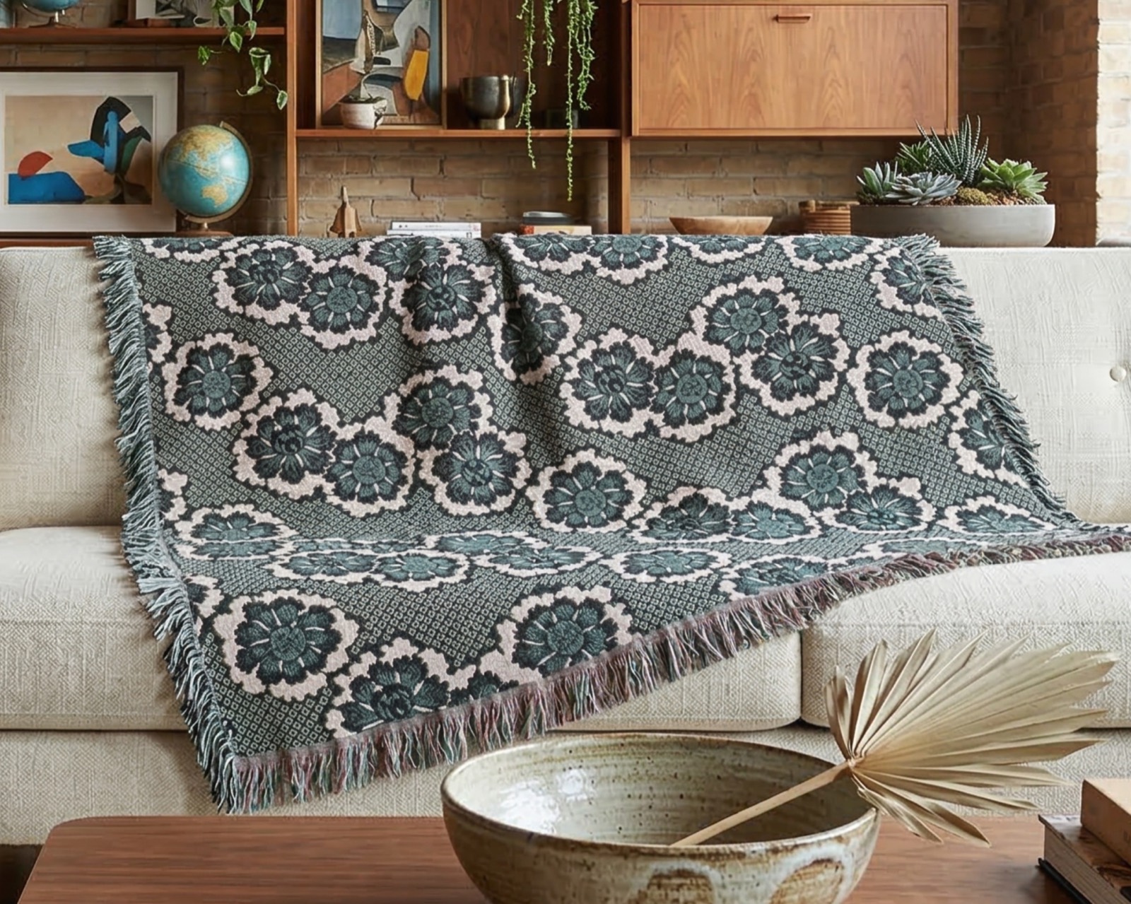 Oak Grove On the Dot woven jacquard blanket
